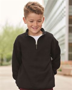 preview image of Jerzees 995YR Nublend Youth Quarter-Zip Cadet Collar Sweatshirt