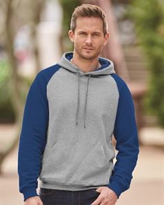 preview image of Jerzees 96CR Nublend Colorblocked Raglan Hooded Sweatshirt