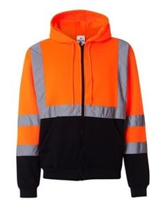 preview image of Kishigo JS102-103 Hi-Vis Hooded Full-Zip Sweatshirt