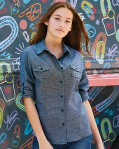 preview image of Burnside 5255 Women's Long Sleeve Chambray