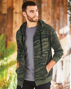 Burnside 8615 Camo Hooded Full-Zip Sweatshirt