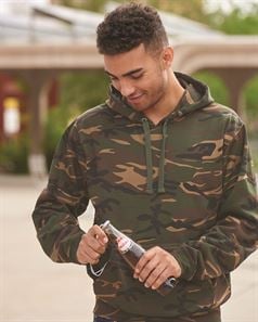 preview image of J. America 8615 Tailgate Polyester Hoodie with Bottle Opener and Beverage holder
