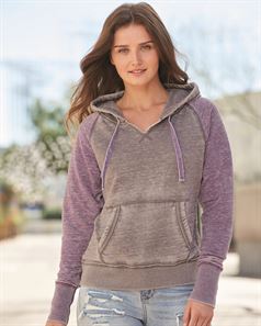 J. America 8926 Women's Zen Fleece Raglan Hooded Sweatshirt