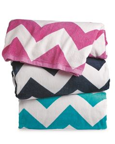 preview image of Carmel Towel Company C3060X Chevron Velour Beach Towel