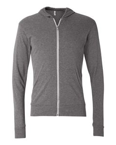 preview image of Bella + Canvas 3939 Unisex Triblend Lightweight Hooded Full-Zip Tee
