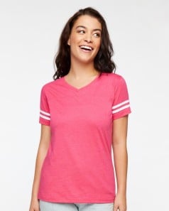 preview image of LAT 3537 Women's Football V-Neck Fine Jersey Tee