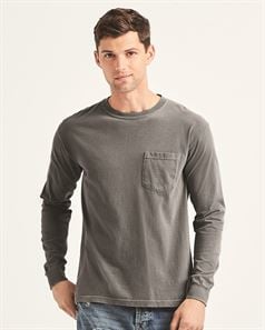 Comfort Colors 4410 Garment Dyed Heavyweight Ringspun Long Sleeve Pocket T-Shirt