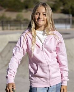 preview image of Independent Trading Co. SS4001YZ Youth Midweight Hooded Full-Zip Sweatshirt