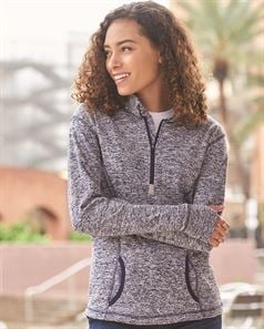 preview image of J. America 8617 Women's Cosmic Fleece Quarter-Zip Pullover