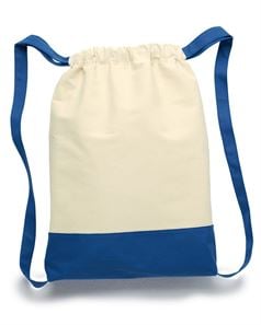 preview image of Liberty Bags 8876 10 Ounce Cotton Canvas Contrast Bottom Drawstring Backpack