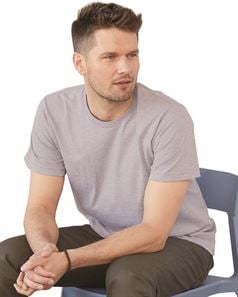 preview image of Bayside 5010 USA Made Ringspun 50/50 Heather Unisex T-Shirt