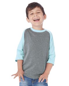 preview image of Next Level 3352 Youth CVC Three-Quarter Sleeve Raglan T-Shirt