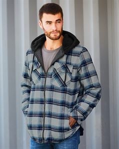 Burnside 8620 Quilted Flannel Full-Zip Hooded Jacket