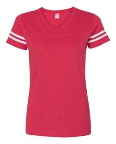 preview image of LAT 3537 Women's Football V-Neck Fine Jersey Tee