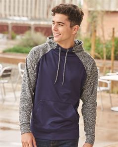 preview image of J. America 8612 Colorblock Cosmic Fleece Hooded Pullover Sweatshirt