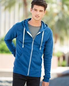 J. America 8872 Triblend Hooded Full-Zip Sweatshirt