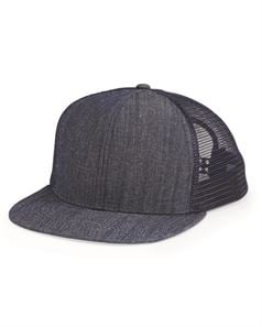 Mega Cap 6997B Flat Bill Six-Panel Trucker Cap