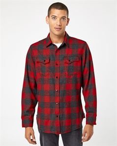 Burnside 8219 Snap Front Long Sleeve Plaid Flannel Shirt