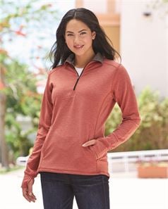 preview image of J. America 8433 Omega Stretch Terry Women's Quarter-Zip Pullover