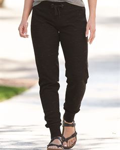 preview image of J. America 8675 Melange Fleece Women's Jogger Pants