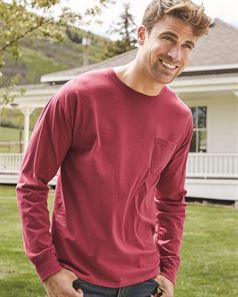 preview image of ComfortWash by Hanes GDH250 Garment Dyed Long Sleeve T-Shirt With a Pocket