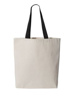 preview image of Q-Tees Q4400 11L Canvas Tote With Color Handles