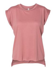 preview image of Bella + Canvas 8804 Women's Flowy Muscle Tee with Rolled Cuffs