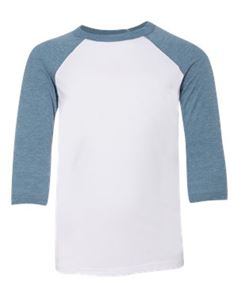 preview image of Bella + Canvas 3200Y Youth Three-Quarter Sleeve Baseball Tee