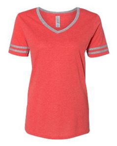 preview image of Jerzees 602WVR Triblend Women's V-Neck Varsity T-Shirt