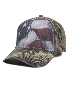 Outdoor Cap SUS100 Camo Cap with Flag Sublimated Front Panels