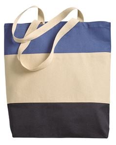 preview image of Q-Tees Q125900 Canvas Tri-Color Tote Bag