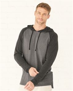 LAT 6917 Fine Jersey Long Sleeve Hooded Raglan T-Shirt