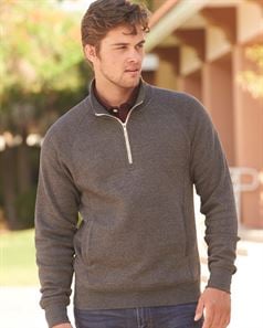 preview image of J. America 8869 Triblend 1/4 Zip Pullover Sweatshirt
