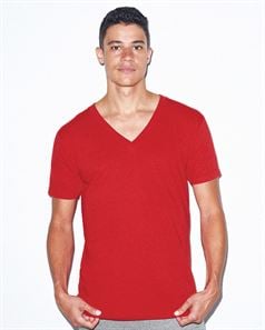 American Apparel 2456 USA-Made Unisex Fine Jersey V-Neck Tee