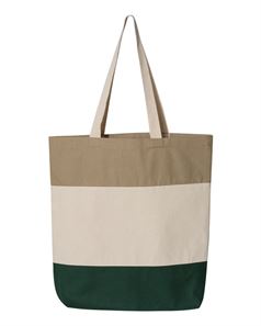 preview image of Q-Tees Q125900 Canvas Tri-Color Tote Bag