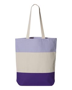 preview image of Q-Tees Q125900 Canvas Tri-Color Tote Bag