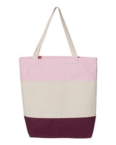 preview image of Q-Tees Q125900 Canvas Tri-Color Tote Bag