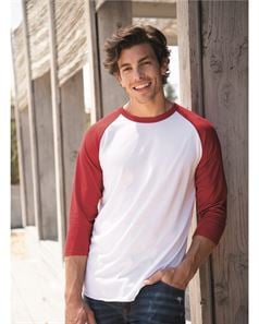 preview image of Jerzees 560RR Premium Blend Ringspun Three-Quarter Sleeve Raglan Baseball T-Shirt