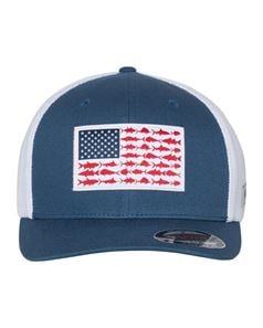 Columbia 183681 PFG Fish Flag Mesh Flexfit Ball Cap