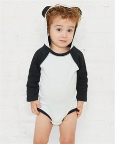 Rabbit Skins 4418 Fine Jersey Infant Character Hooded Long Sleeve Bodysuit with Ears
