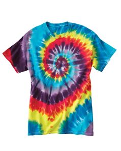 preview image of Dyenomite 200MS Multi-Color Spiral Short Sleeve T-Shirt