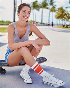 preview image of SOCCO SC100 USA-Made Striped Crew Socks