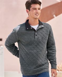 preview image of J. America 8890 Quilted Snap Pullover