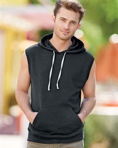 preview image of J. America 8877 Triblend Sleeveless Hooded Sweatshirt