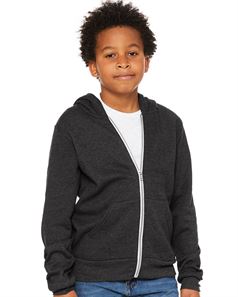 preview image of BELLA + CANVAS 3739Y Youth Sponge Fleece Full-Zip Hoodie