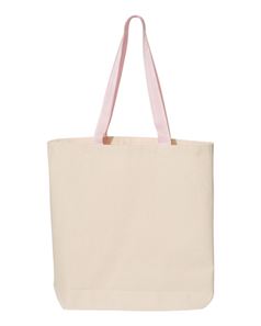 preview image of Q-Tees Q4400 11L Canvas Tote With Color Handles