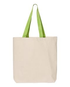 preview image of Q-Tees Q4400 11L Canvas Tote With Color Handles