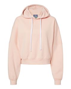 preview image of MV Sport W21751 Women's Sueded Fleece Crop Hooded Sweatshirt
