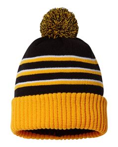preview image of Richardson 134 Stripe Pom Cuffed Beanie
