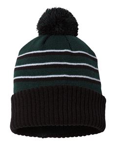 preview image of Richardson 134 Stripe Pom Cuffed Beanie